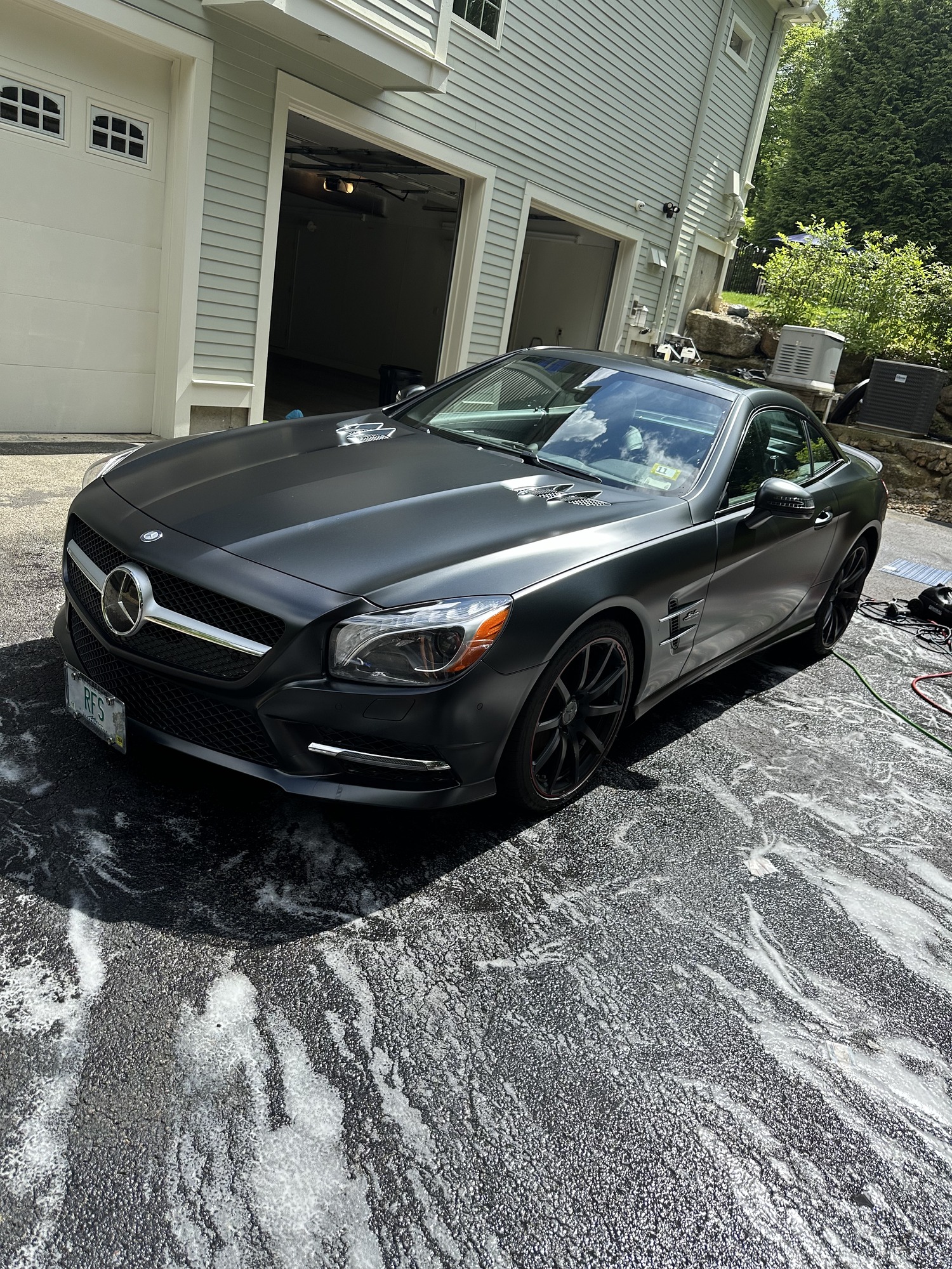 Mobile car detailing Bedford NH — Mercedes SL exterior foam wash by Deke's Auto Detailing